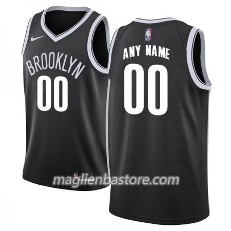 Maglia NBA Brooklyn Nets Personalizzate Nike 2017-18 Nero Swingman - Uomo